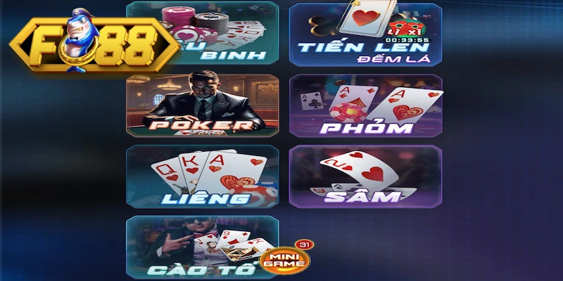 Danh sách các game bài khủng tại Fo 88 Danh sách các game bài khủng tại Fo 88
